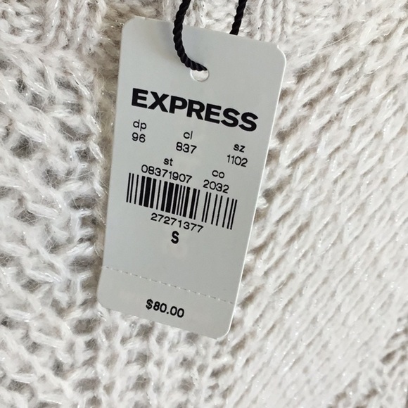 EXPRESS sweater. Women’s Size SP. cream/white with subtle shiny detail. 🔥NWT - Picture 9 of 14